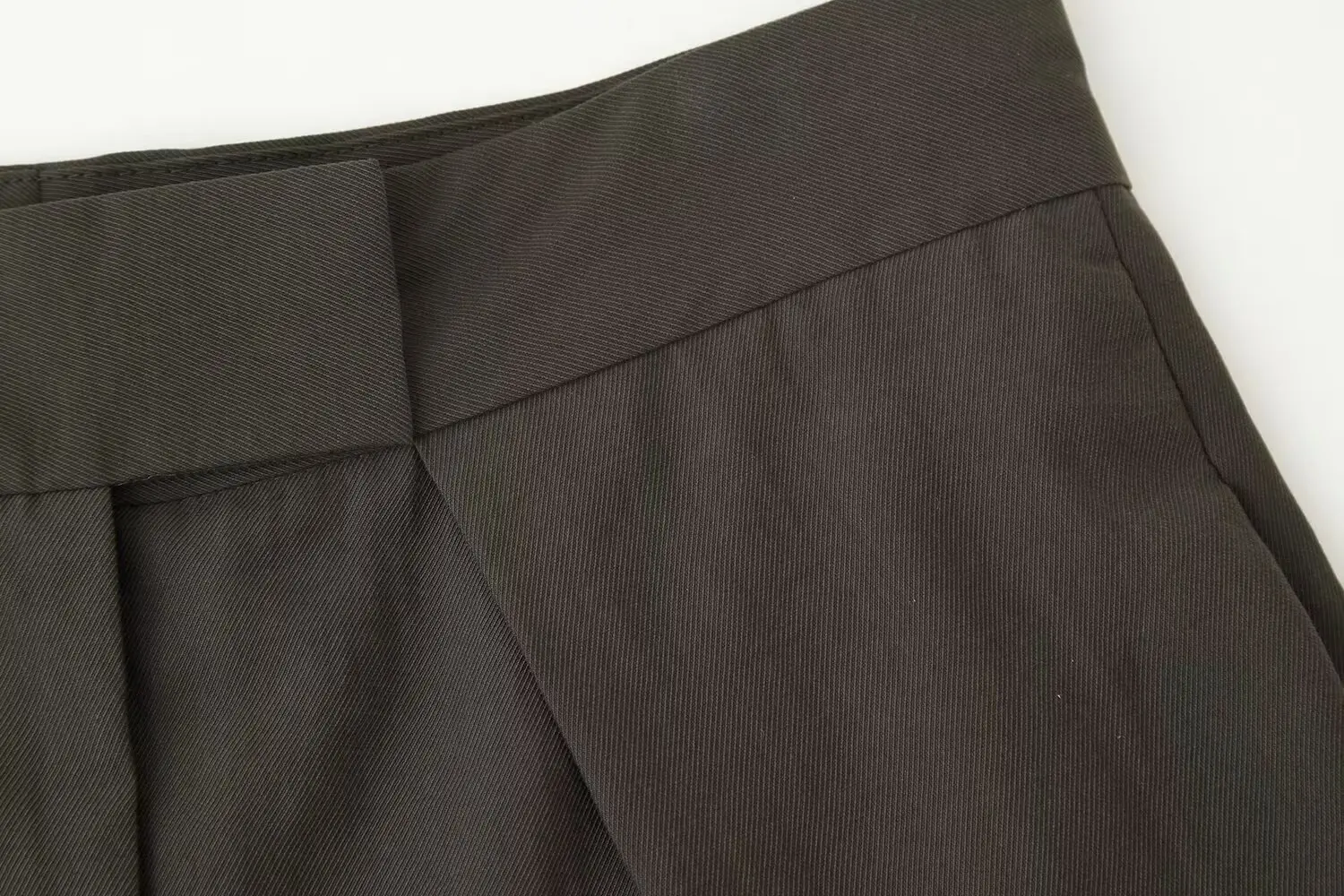 BSAY Pleated Pants for Women Fashion Autumn Winter New Solid Color Chic Female Elastic High Waist Wide Leg Trousers Mujer