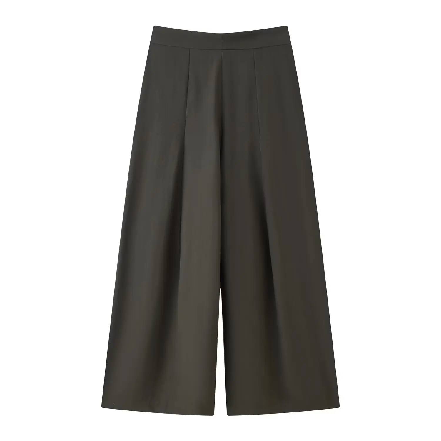 BSAY Pleated Pants for Women Fashion Autumn Winter New Solid Color Chic Female Elastic High Waist Wide Leg Trousers Mujer