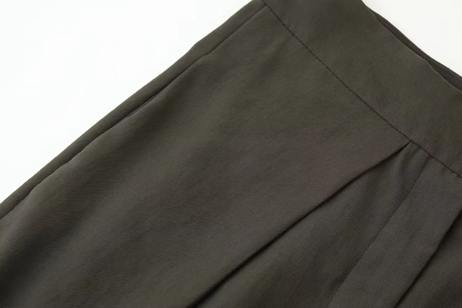 BSAY Pleated Pants for Women Fashion Autumn Winter New Solid Color Chic Female Elastic High Waist Wide Leg Trousers Mujer