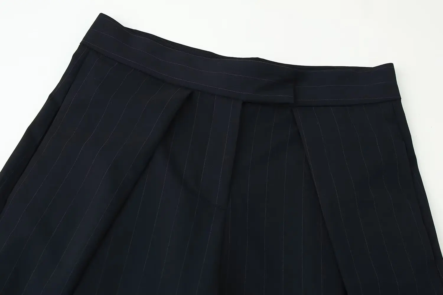 BSAY Pleated Pants for Women Fashion Autumn Winter New Solid Color Chic Female Elastic High Waist Wide Leg Trousers Mujer