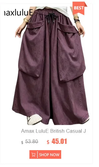 Amax LuluE Designer Womens Autumn Fashion Corduroy Harem Pants 2025 Ladies Leisure Vintage Elastic Waist Solid Fitness Trousers