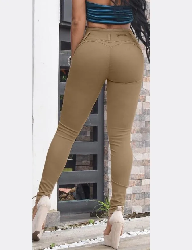 High Waist Pocket Design Skinny Pants Women Pant High Waist Trousers Slim Fit Sexy Pencil Pants Capris 2023 White Autumn Winter