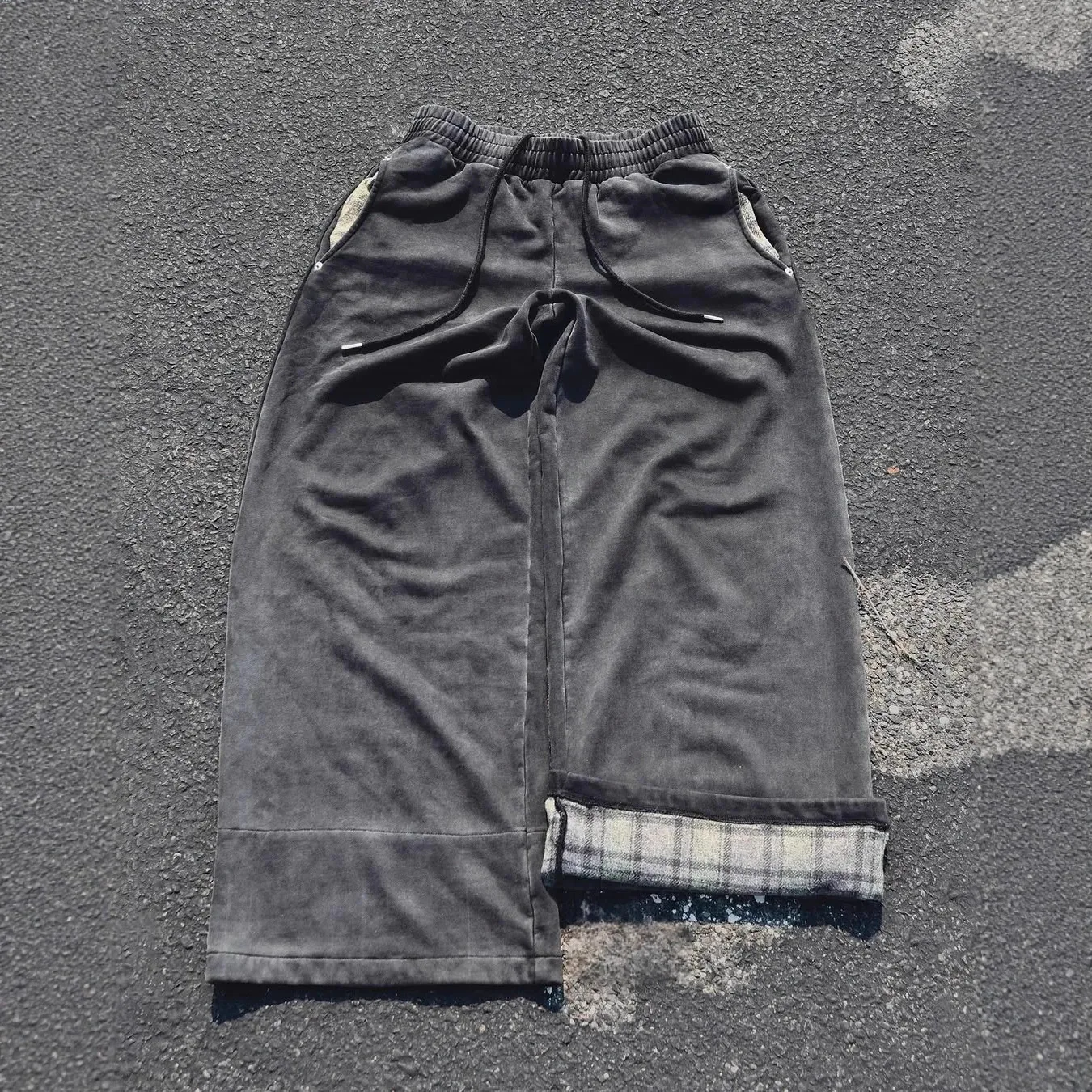 2000s Europe America Autumn Winter Fashion Punk Hip Hop Straight Trousers INS Plaid Vintage Rock Loose Women Casual Sports pants