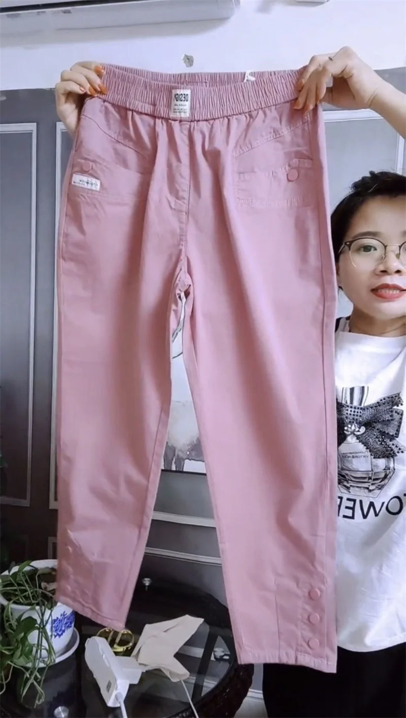 Korean New Fashion Thin Cotton And linen Harun Pants Women Spring Summer  High Waist  All-Match Casual Pants Female Trousers