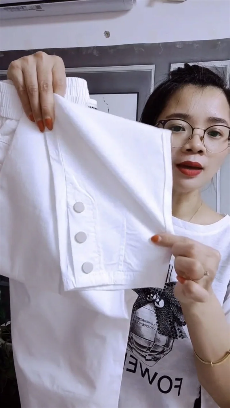 Korean New Fashion Thin Cotton And linen Harun Pants Women Spring Summer  High Waist  All-Match Casual Pants Female Trousers