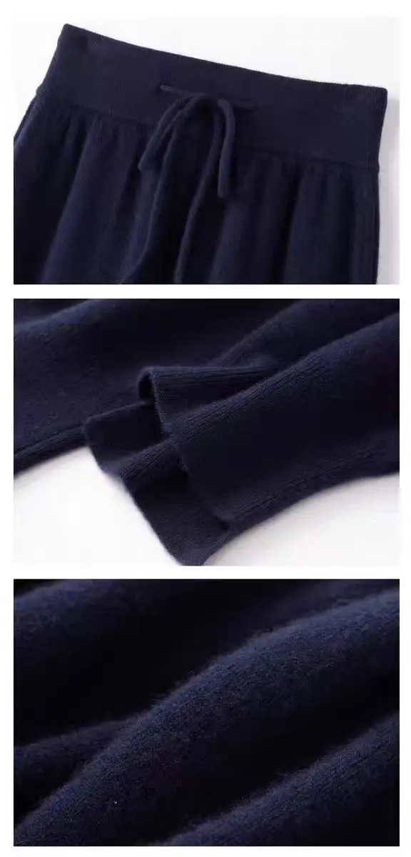 Women's New Pure Cashmere Harem Pants High-Waisted Knitting Wear Loose Casual Fashionable Autumn Winter Joker