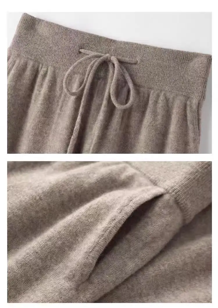 Women's New Pure Cashmere Harem Pants High-Waisted Knitting Wear Loose Casual Fashionable Autumn Winter Joker