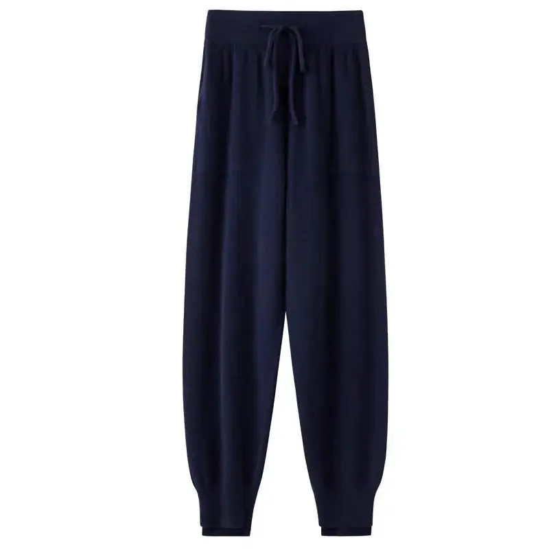 Women's New Pure Cashmere Harem Pants High-Waisted Knitting Wear Loose Casual Fashionable Autumn Winter Joker