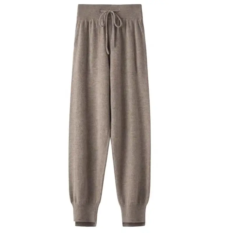 Women's New Pure Cashmere Harem Pants High-Waisted Knitting Wear Loose Casual Fashionable Autumn Winter Joker