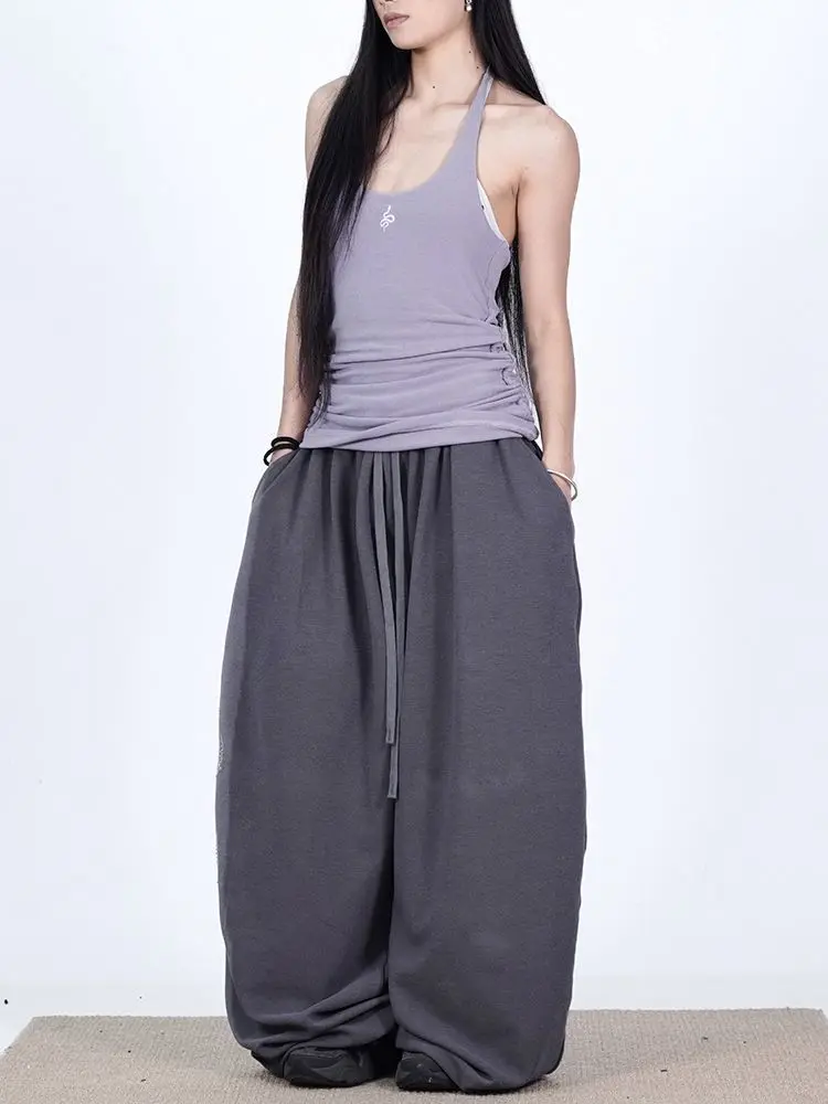 Women Y2K Snake Rhinestone Wide Leg Pants Loose Baggy High Waist Sweatpants with Sparkly Serpent Print Street Dance Casual Wear