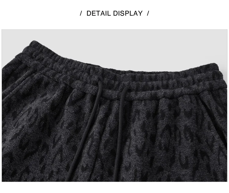 Semir Women Pants Fleece Lined Leopard Print Loose Fit Wide Leg Elastic Waist Street Style Retro Style 2026 Winter Full Length