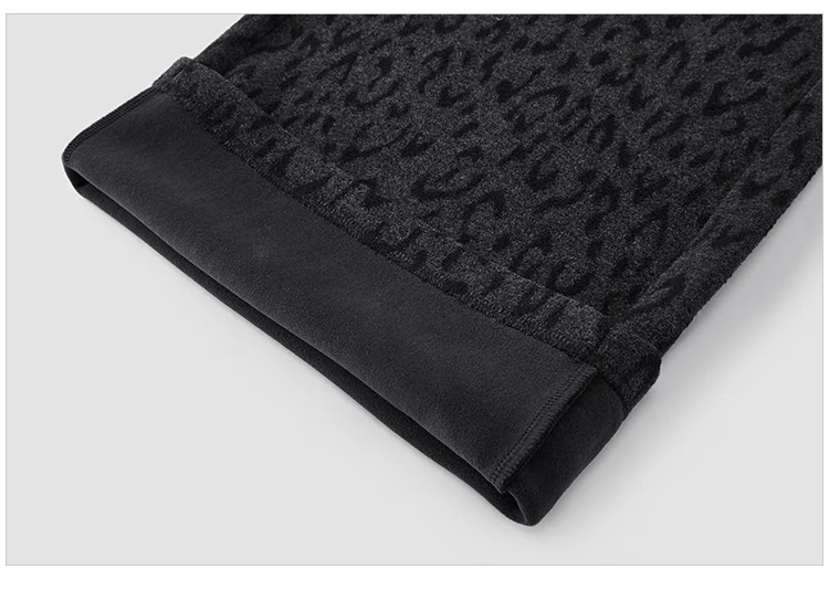 Semir Women Pants Fleece Lined Leopard Print Loose Fit Wide Leg Elastic Waist Street Style Retro Style 2026 Winter Full Length