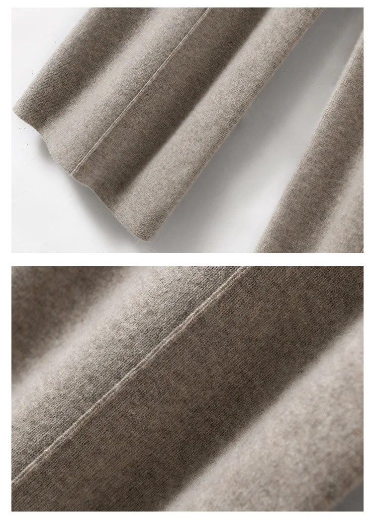 Light Luxury Cashmere Knit Wide Leg Pants Autumn and Winter Women's Fashion Loose Fit Plush Simple Casual Woolen Knit  Pants