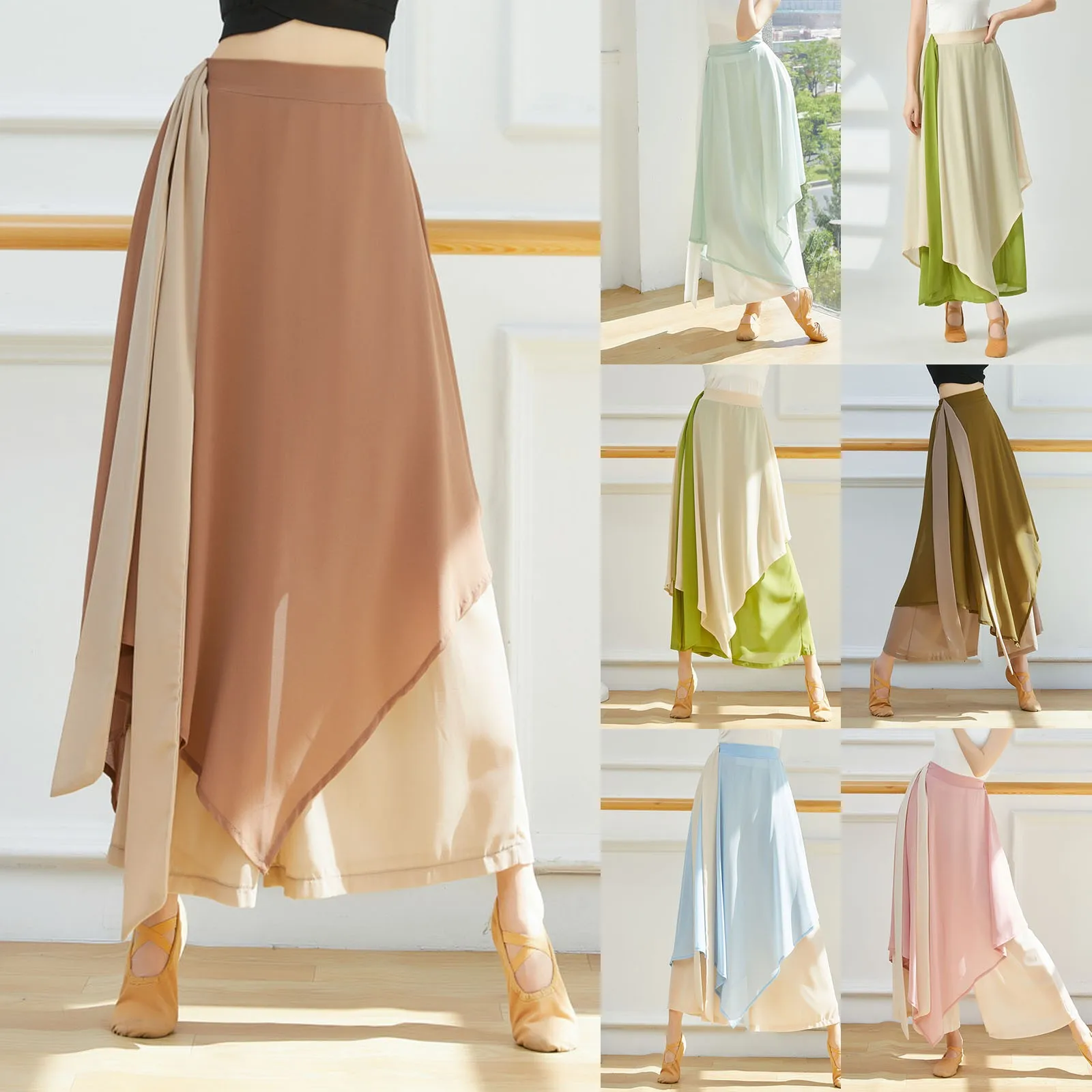 Women Casual Palazzo Pants Classical Dance Trousers Wide Legged Long Pants Gymnastics Practice Skirt Pants For Women Pantalones