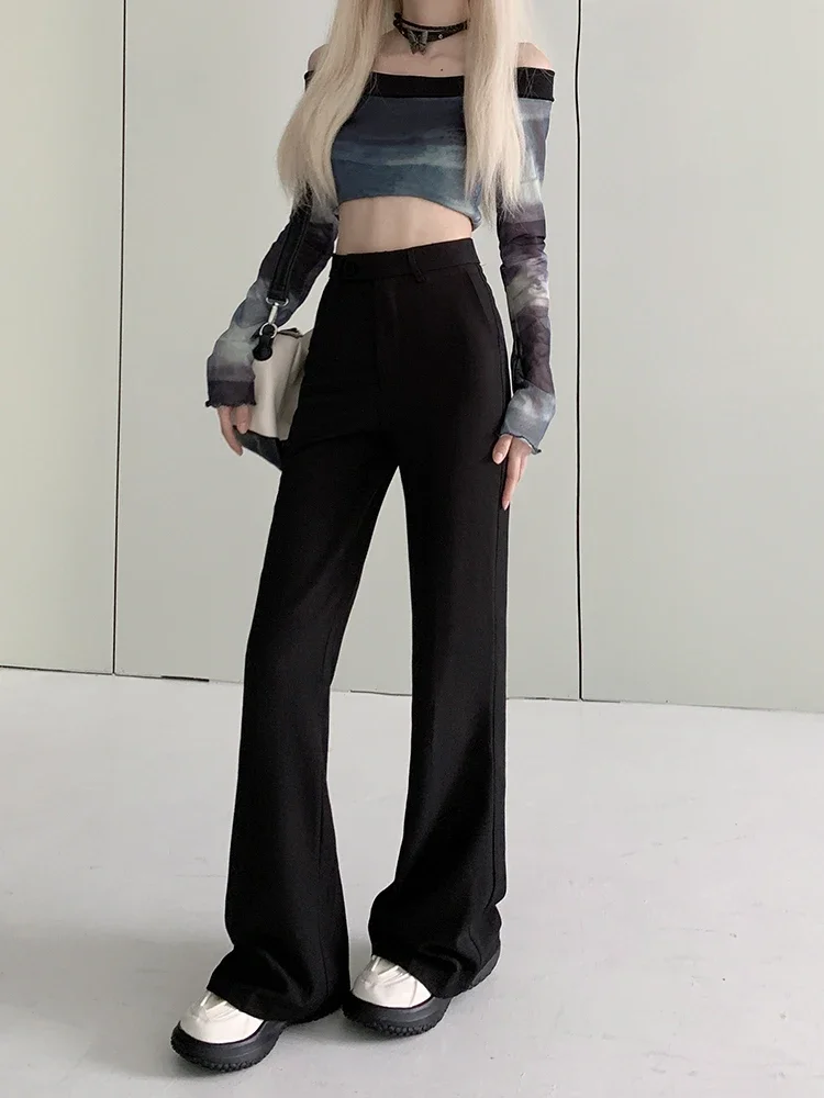 Summer Casual Wide Leg Pants Women's High Waist Long Trousers Draping Feel Good Fit Slimming Effect Business Sle Commute