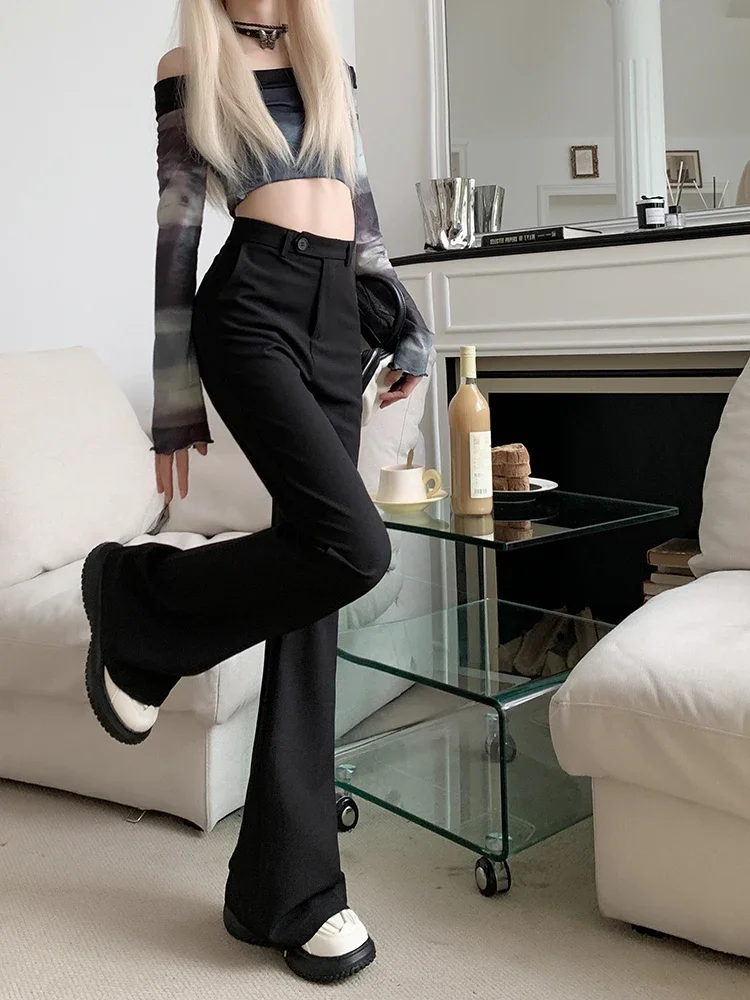 Summer Casual Wide Leg Pants Women's High Waist Long Trousers Draping Feel Good Fit Slimming Effect Business Sle Commute