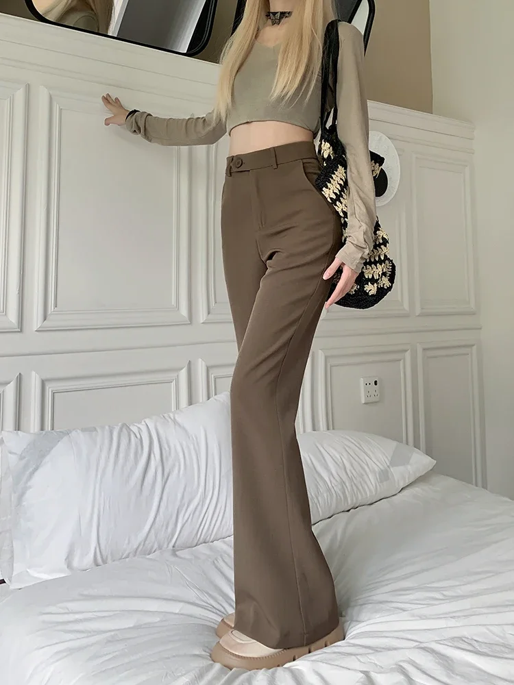 Summer Casual Wide Leg Pants Women's High Waist Long Trousers Draping Feel Good Fit Slimming Effect Business Sle Commute
