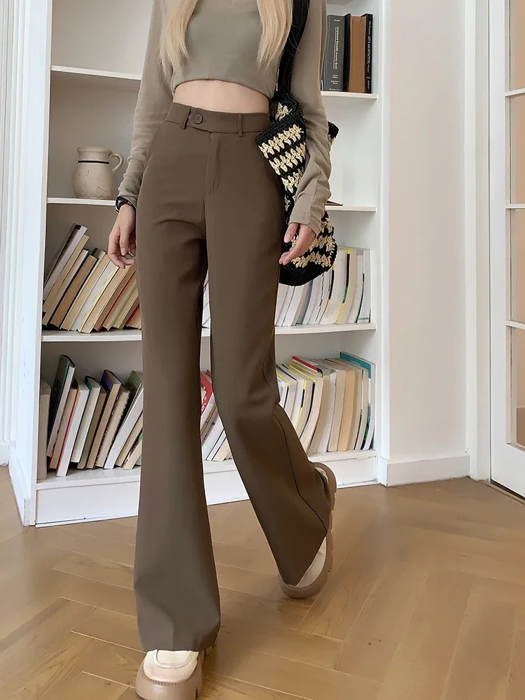 Summer Casual Wide Leg Pants Women's High Waist Long Trousers Draping Feel Good Fit Slimming Effect Business Sle Commute