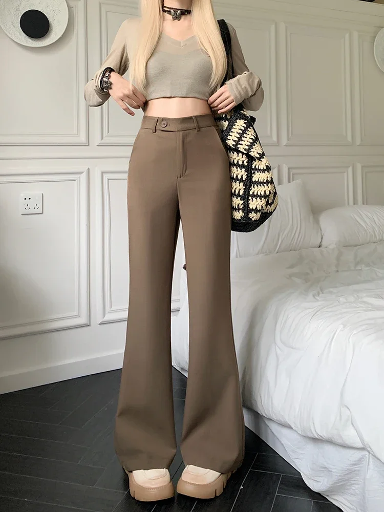 Summer Casual Wide Leg Pants Women's High Waist Long Trousers Draping Feel Good Fit Slimming Effect Business Sle Commute