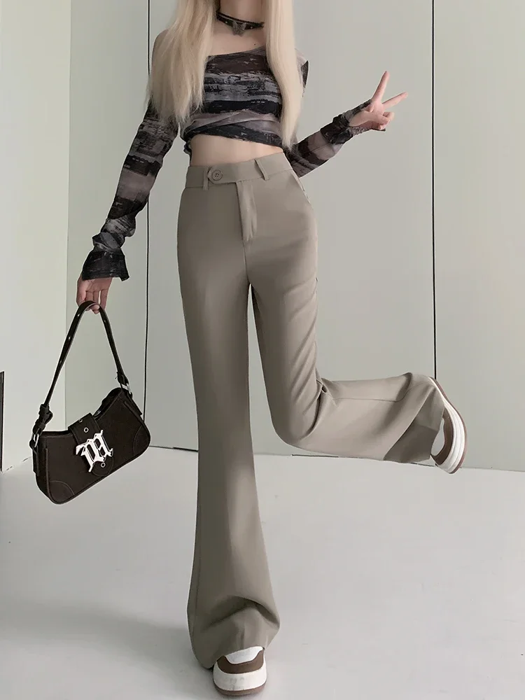 Summer Casual Wide Leg Pants Women's High Waist Long Trousers Draping Feel Good Fit Slimming Effect Business Sle Commute