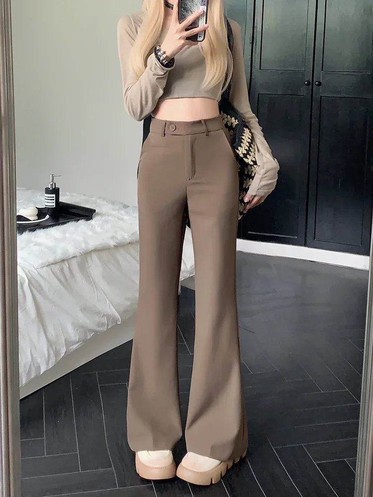 Summer Casual Wide Leg Pants Women's High Waist Long Trousers Draping Feel Good Fit Slimming Effect Business Sle Commute