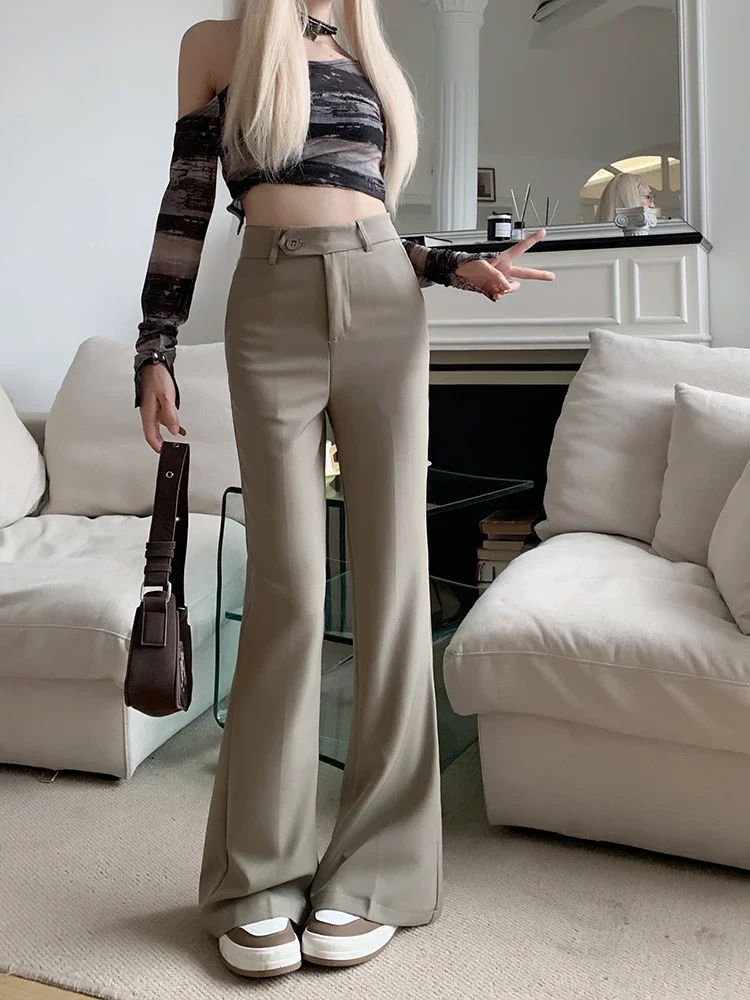 Summer Casual Wide Leg Pants Women's High Waist Long Trousers Draping Feel Good Fit Slimming Effect Business Sle Commute