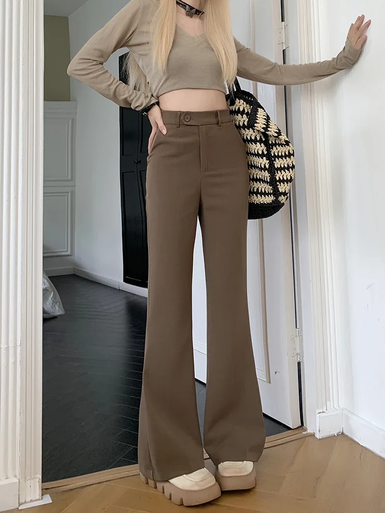 Summer Casual Wide Leg Pants Women's High Waist Long Trousers Draping Feel Good Fit Slimming Effect Business Sle Commute