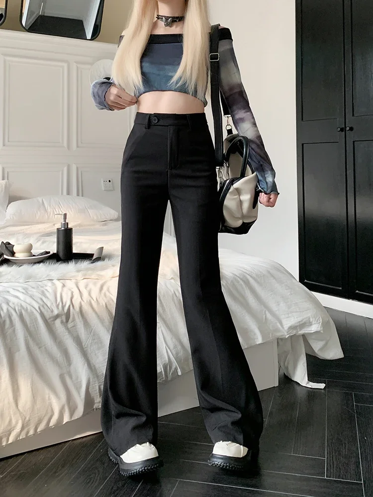 Summer Casual Wide Leg Pants Women's High Waist Long Trousers Draping Feel Good Fit Slimming Effect Business Sle Commute