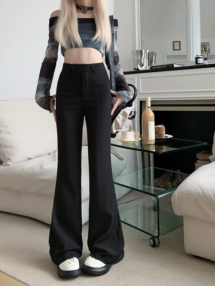 Summer Casual Wide Leg Pants Women's High Waist Long Trousers Draping Feel Good Fit Slimming Effect Business Sle Commute