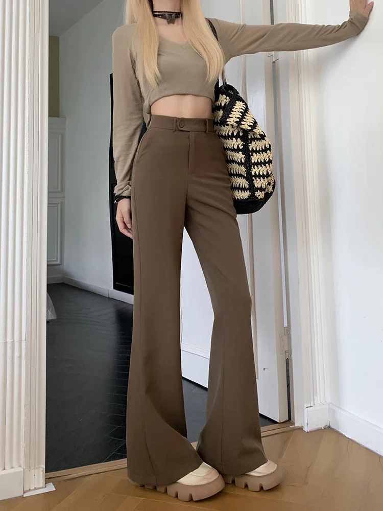Summer Casual Wide Leg Pants Women's High Waist Long Trousers Draping Feel Good Fit Slimming Effect Business Sle Commute