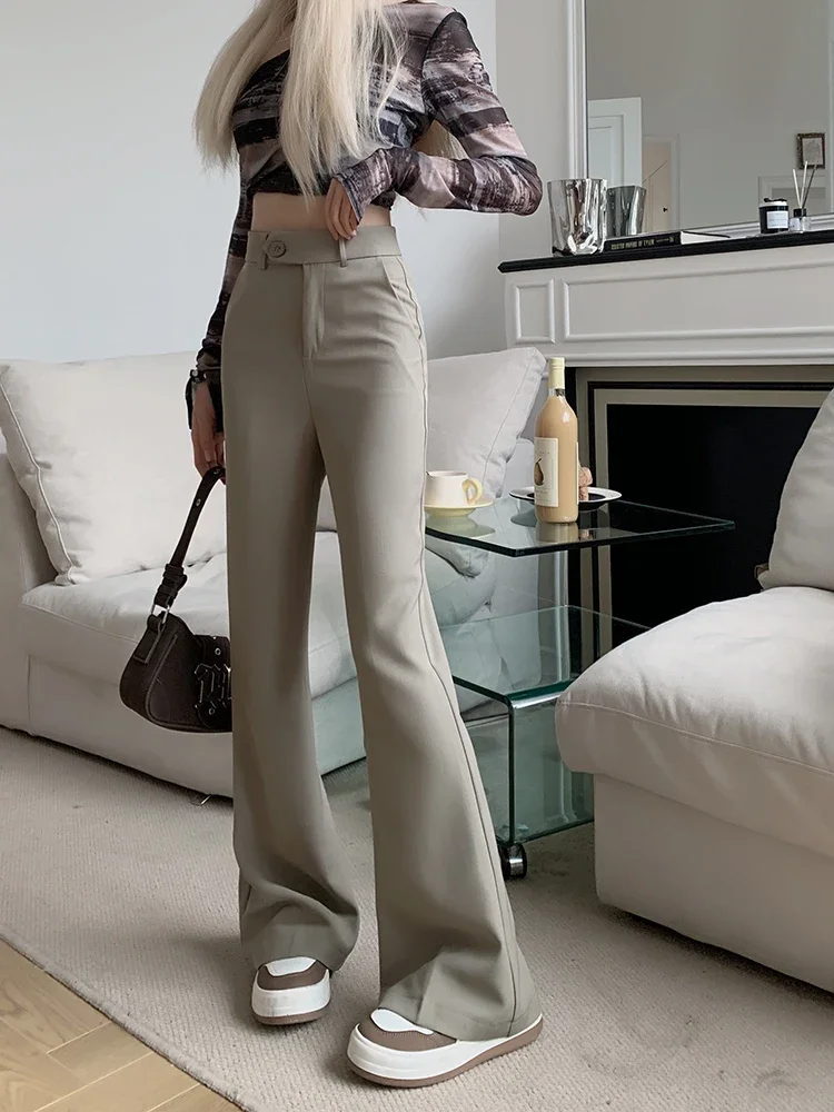 Summer Casual Wide Leg Pants Women's High Waist Long Trousers Draping Feel Good Fit Slimming Effect Business Sle Commute