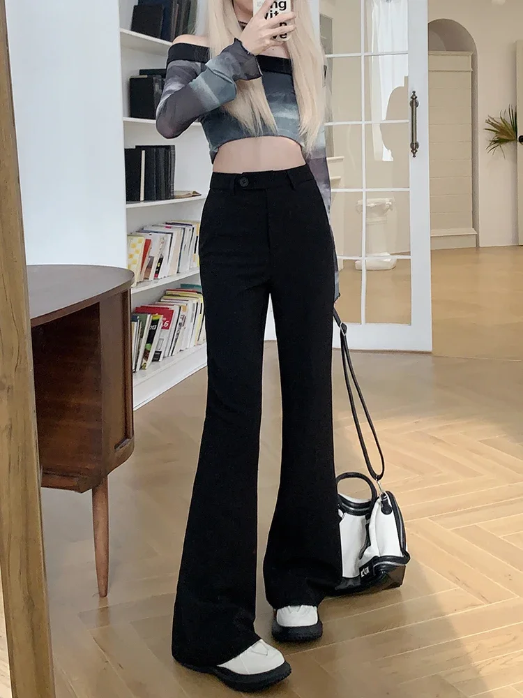 Summer Casual Wide Leg Pants Women's High Waist Long Trousers Draping Feel Good Fit Slimming Effect Business Sle Commute