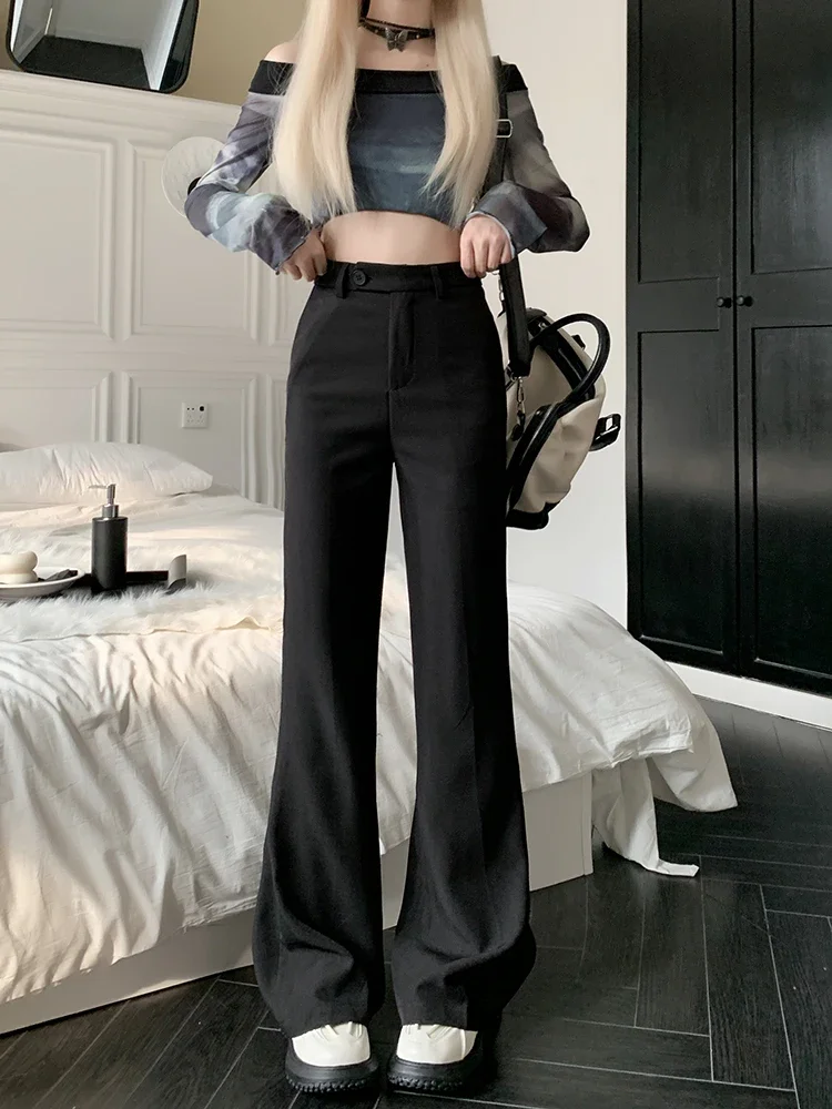 Summer Casual Wide Leg Pants Women's High Waist Long Trousers Draping Feel Good Fit Slimming Effect Business Sle Commute