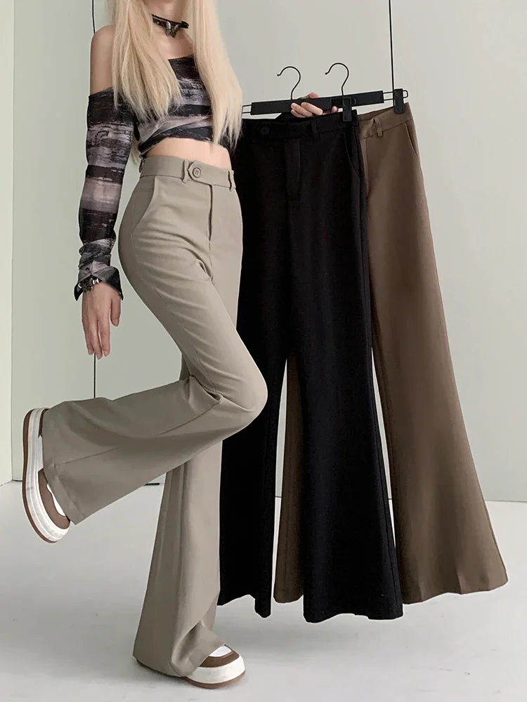 Summer Casual Wide Leg Pants Women's High Waist Long Trousers Draping Feel Good Fit Slimming Effect Business Sle Commute
