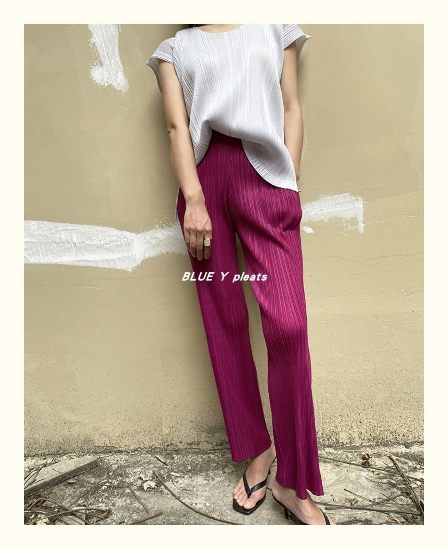 Miyake Pleated Pants Women Clothes New Color Korean Fashion High Waist Elegant Casual Classic Basic Pocket Straight Pants