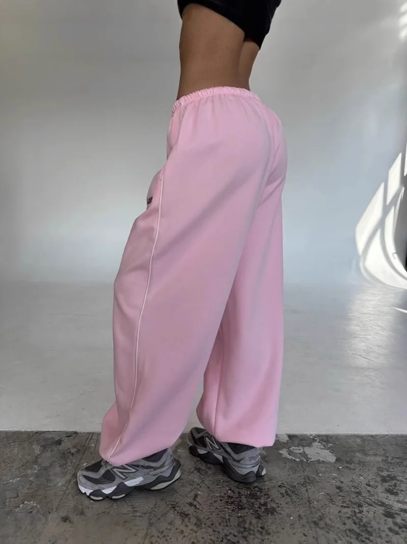 Wide Leg Sports Pants Women Spring Autumn Winter Loose Slimming Vertical Feel Straight Fashionable Harajuku Style Pants Y2K Emo