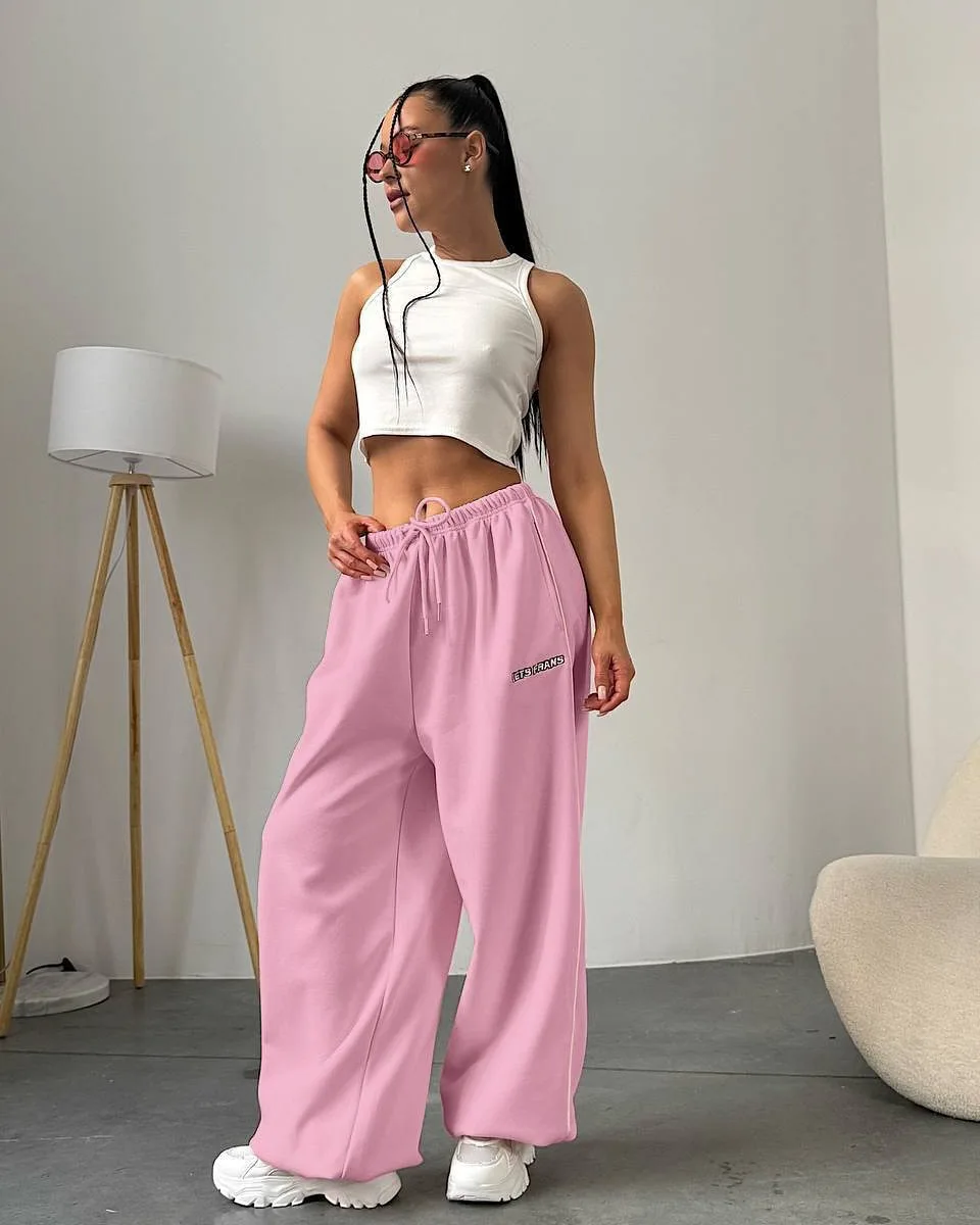 Wide Leg Sports Pants Women Spring Autumn Winter Loose Slimming Vertical Feel Straight Fashionable Harajuku Style Pants Y2K Emo
