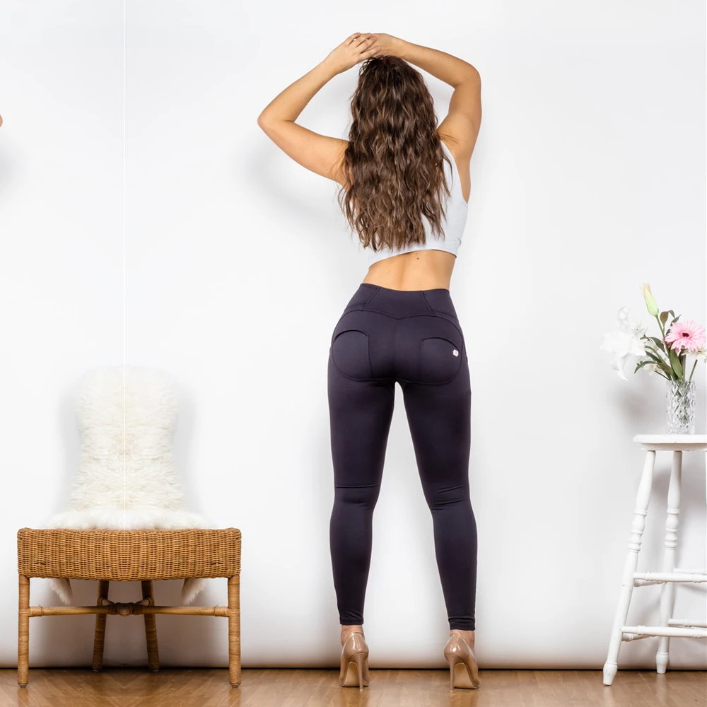 Shascullfites Melody Push Up Leggings Sports Four Ways Stretchable Black High Waist Super Skinny Femme Butt Lifting Leggings