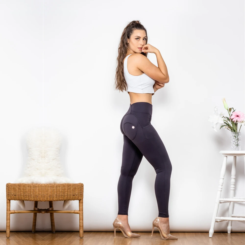 Shascullfites Melody Push Up Leggings Sports Four Ways Stretchable Black High Waist Super Skinny Femme Butt Lifting Leggings