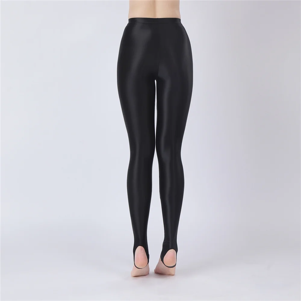 Sexy Women Thin Sheer See Through Pants Elastic Sexy Tight Silk Shiny Pencil Pant Oil Glossy Candy Color Yoga Leggings