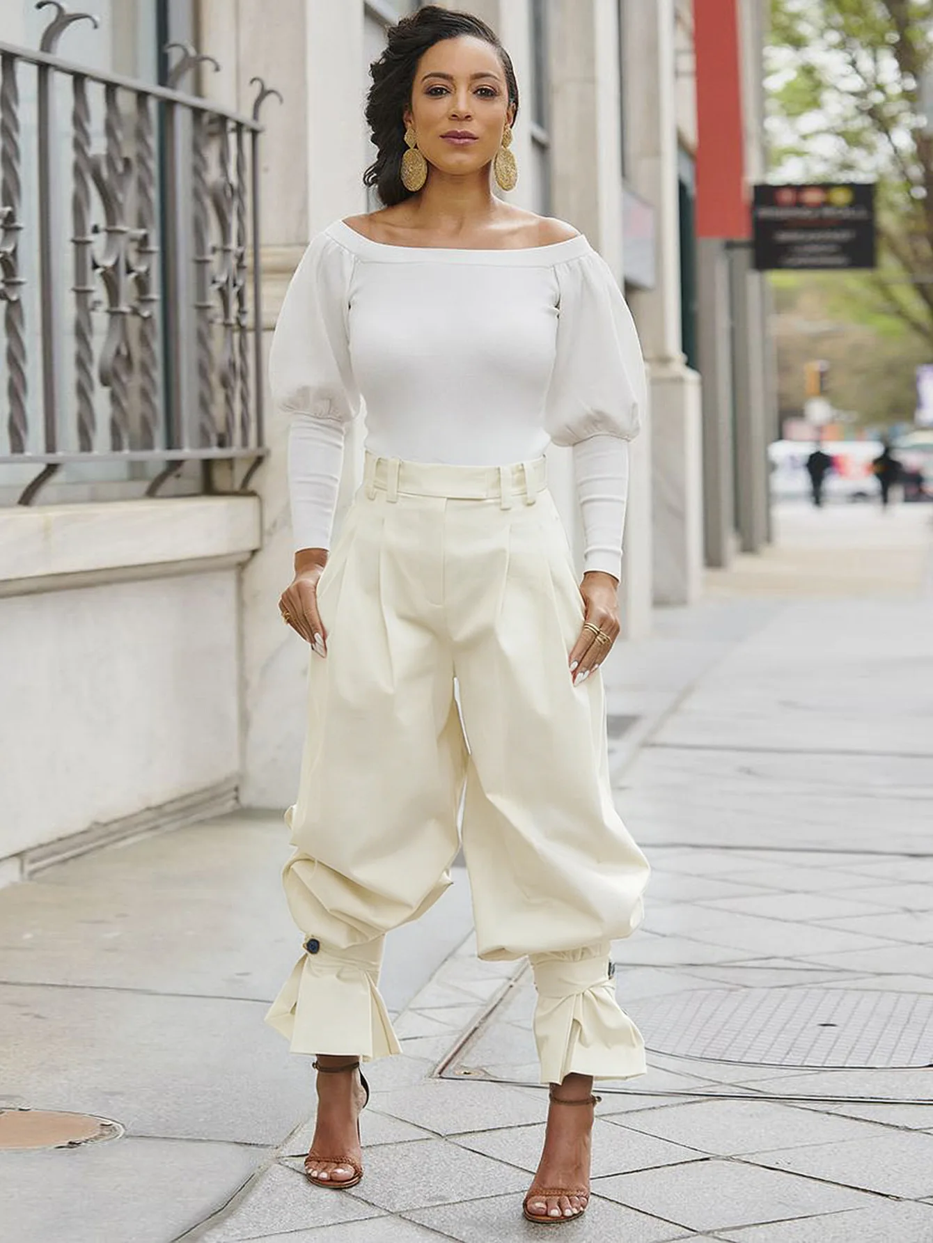CM.YAYA Women Ruched Straight Wide Leg Pants Fashion 2026 Summer Street INS Casual Party OL Work Jogger Safari Trousers