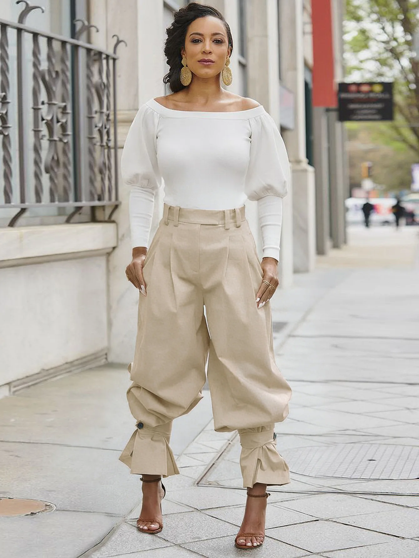 CM.YAYA Women Ruched Straight Wide Leg Pants Fashion 2026 Summer Street INS Casual Party OL Work Jogger Safari Trousers