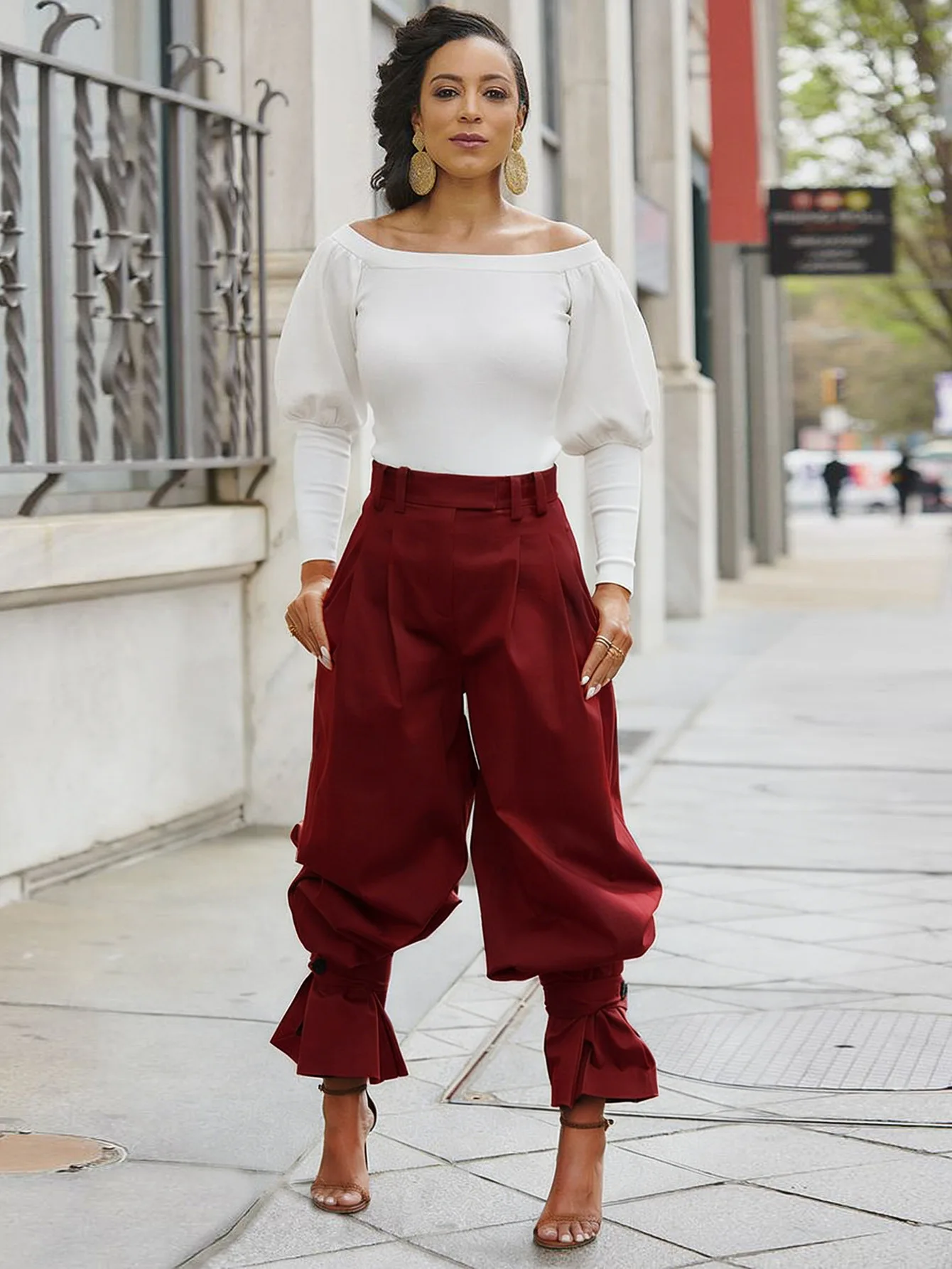 CM.YAYA Women Ruched Straight Wide Leg Pants Fashion 2026 Summer Street INS Casual Party OL Work Jogger Safari Trousers
