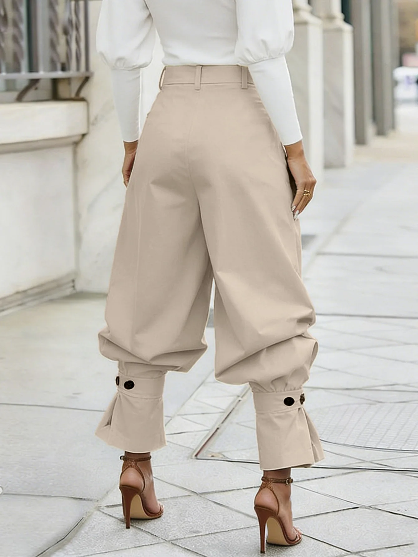 CM.YAYA Women Ruched Straight Wide Leg Pants Fashion 2026 Summer Street INS Casual Party OL Work Jogger Safari Trousers