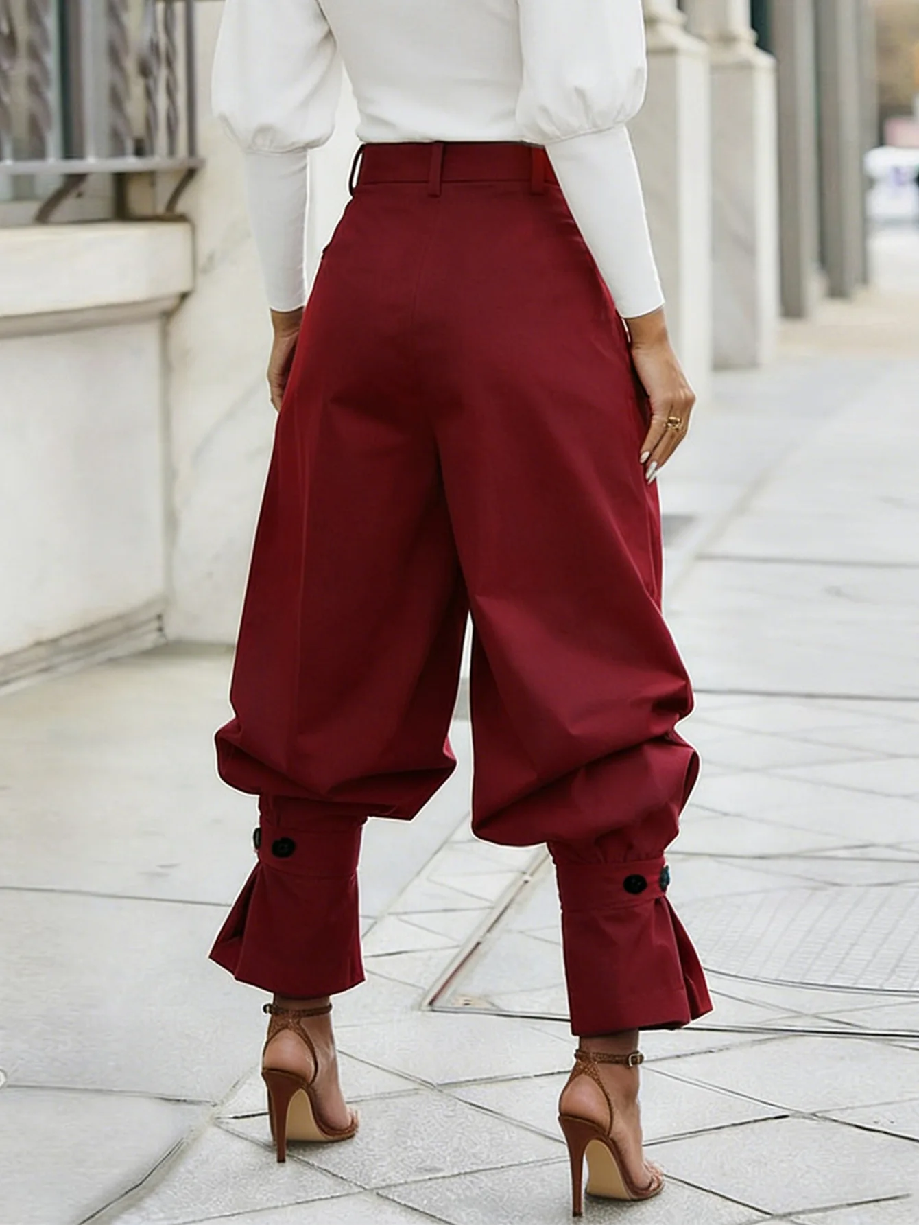 CM.YAYA Women Ruched Straight Wide Leg Pants Fashion 2026 Summer Street INS Casual Party OL Work Jogger Safari Trousers
