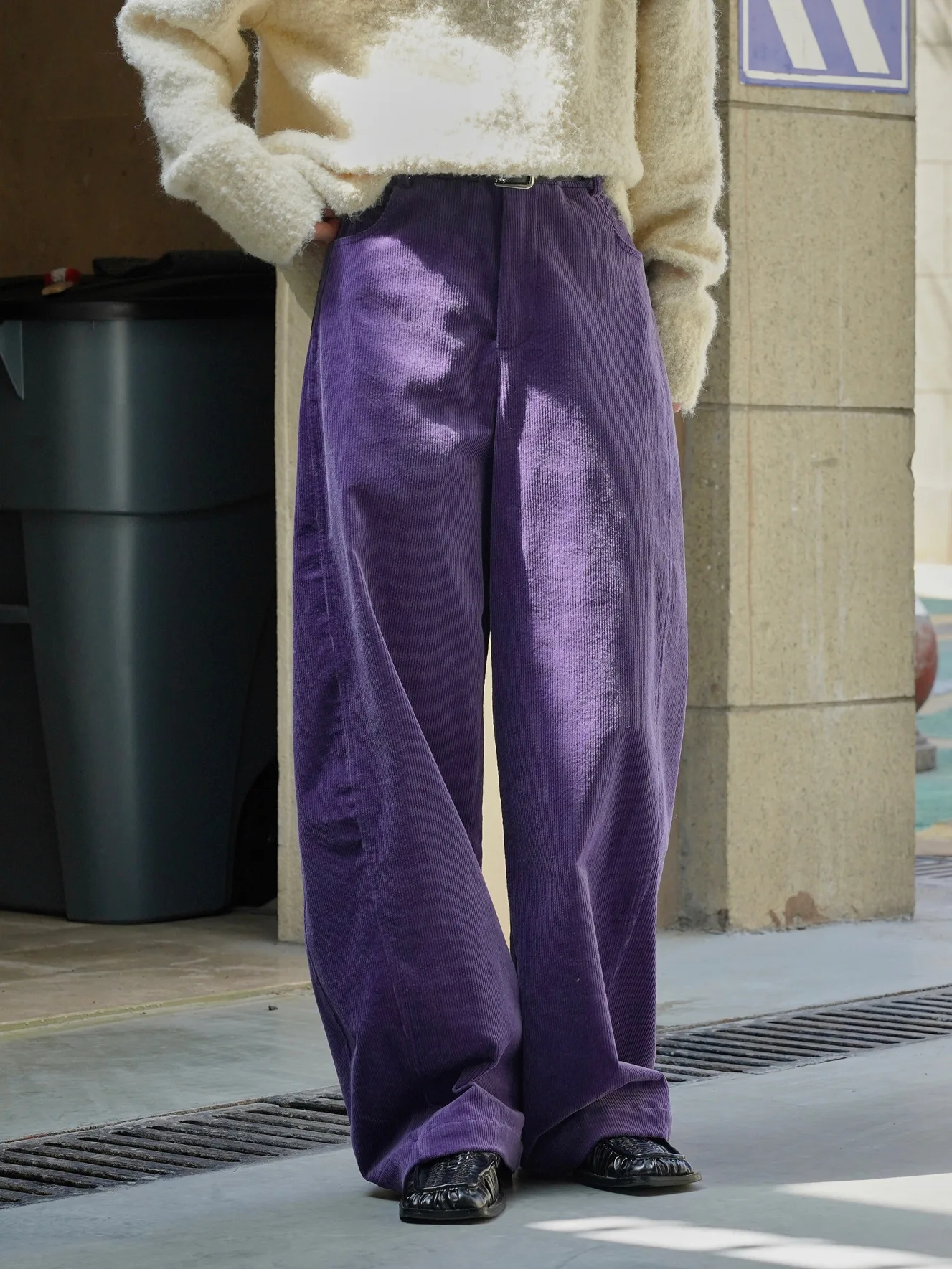 2026 Women Autumn High Waist Wide Leg Corduroy Pants 97% Cotton Fashion Clothes Pants Female Long Trousers