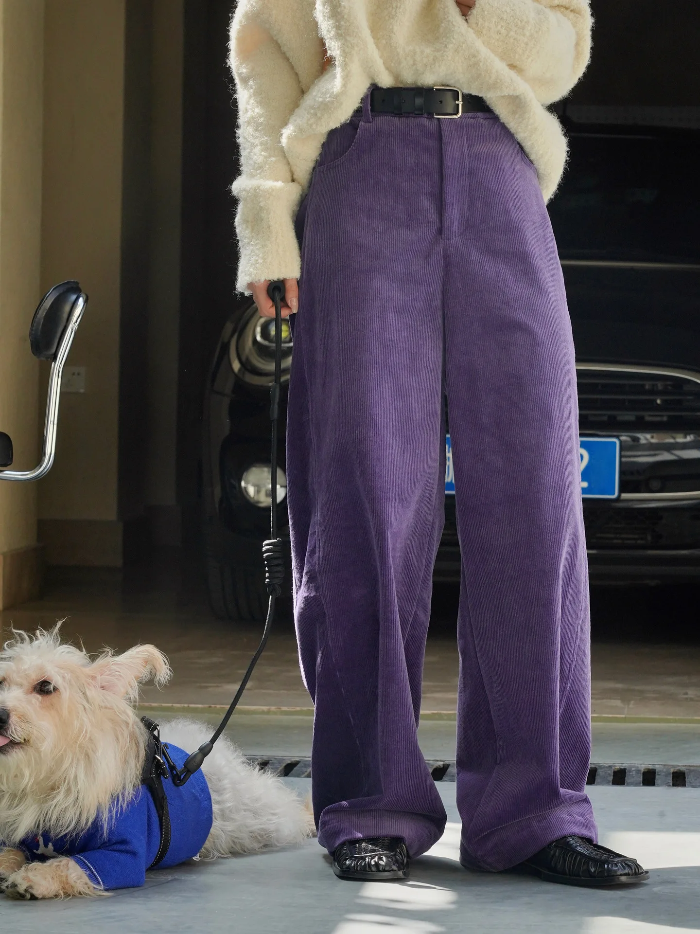 2026 Women Autumn High Waist Wide Leg Corduroy Pants 97% Cotton Fashion Clothes Pants Female Long Trousers