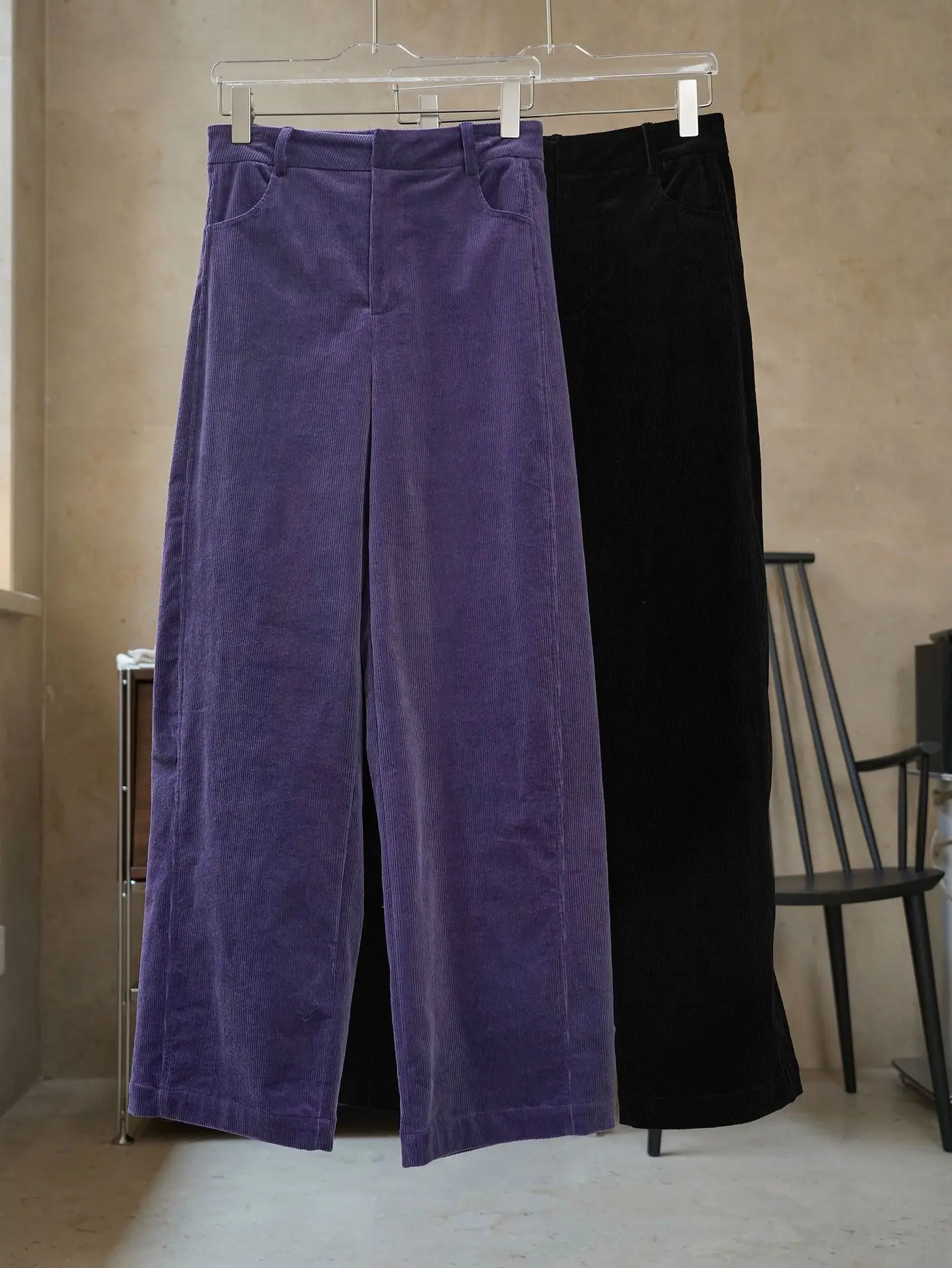 2026 Women Autumn High Waist Wide Leg Corduroy Pants 97% Cotton Fashion Clothes Pants Female Long Trousers