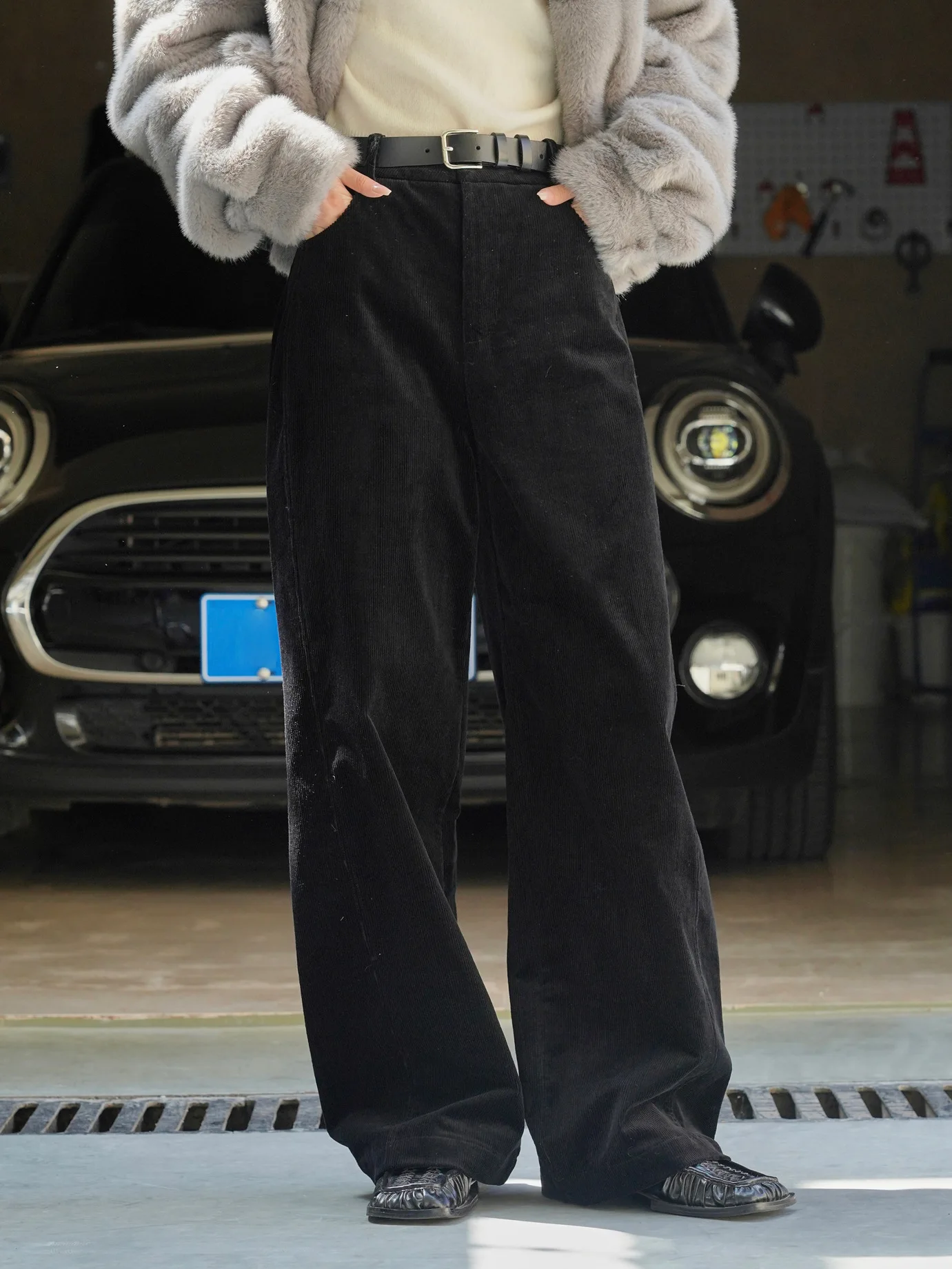 2026 Women Autumn High Waist Wide Leg Corduroy Pants 97% Cotton Fashion Clothes Pants Female Long Trousers