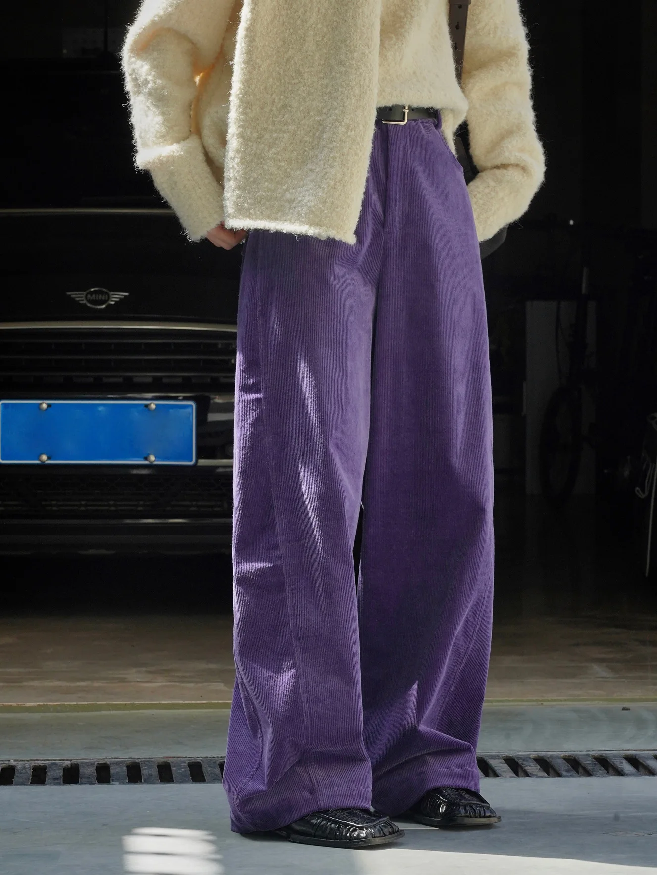 2026 Women Autumn High Waist Wide Leg Corduroy Pants 97% Cotton Fashion Clothes Pants Female Long Trousers